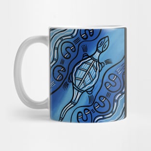 Aboriginal Art - Lizard Blue Mug